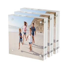 AITEE 4x4 acrylic frame with double-sided display for desktop memories.