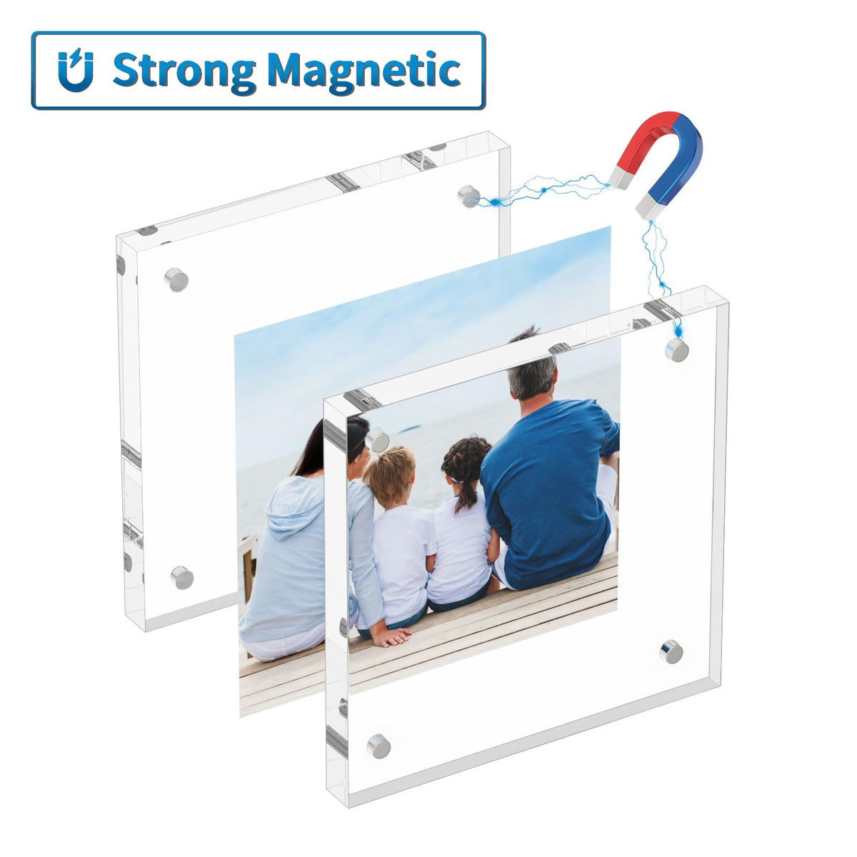 AITEE 4x4 frame edge-to-edge photo display with floating effect.
