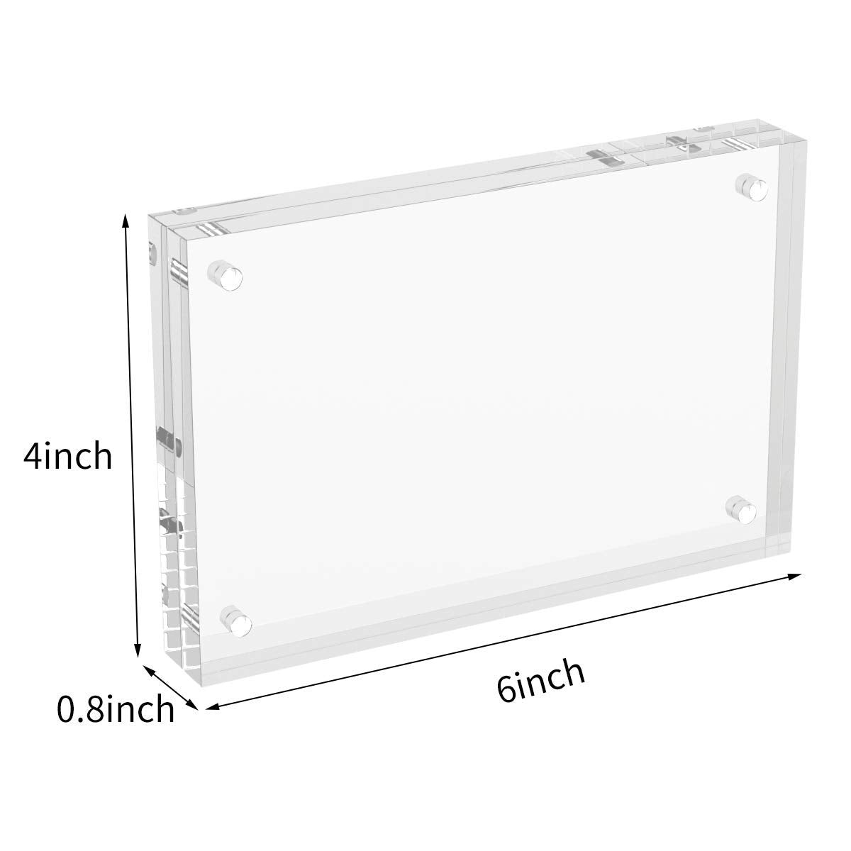 AITEE 4x6 acrylic frame back double-sided design for two-sides visibility.