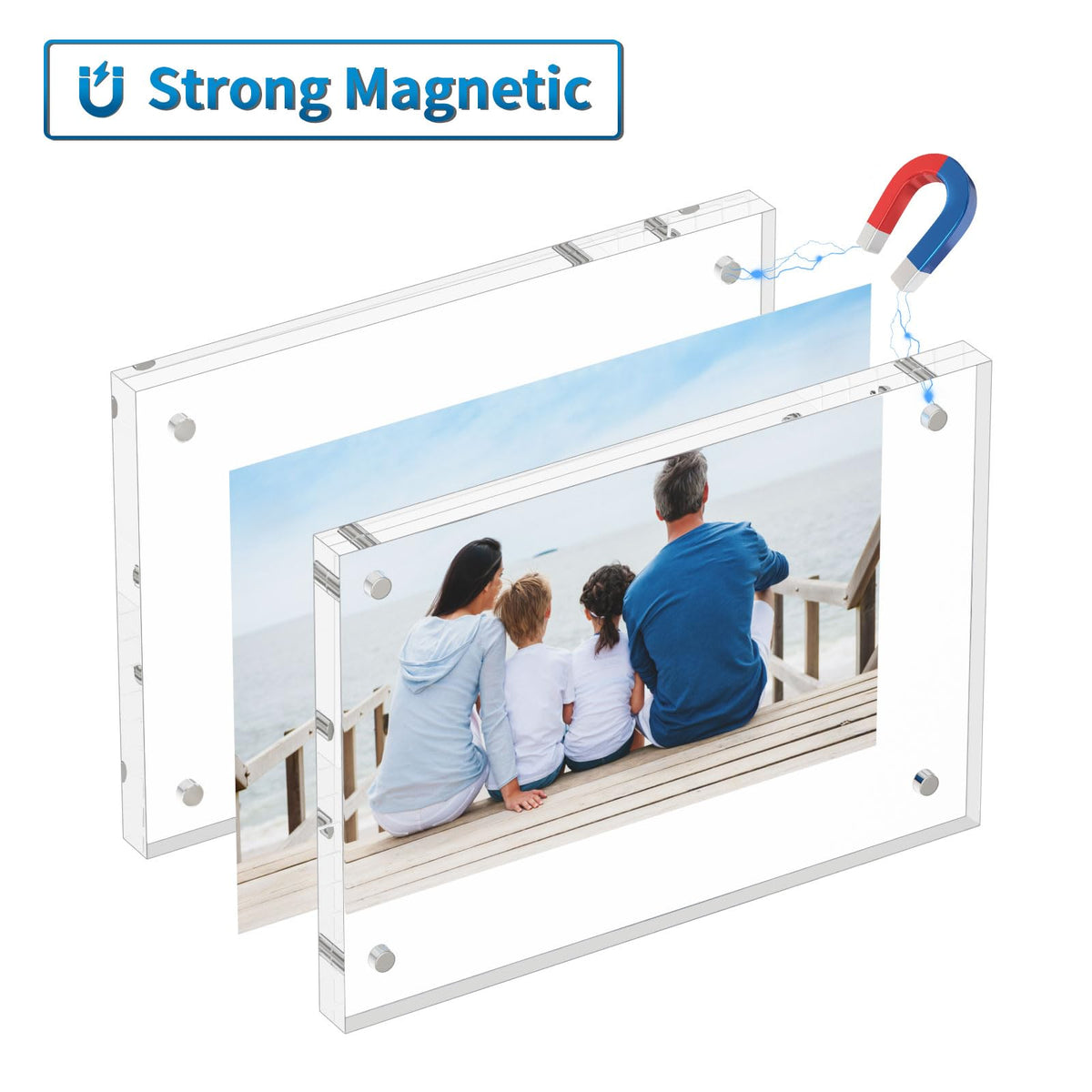 AITEE 4x6 acrylic frame free-standing stable desktop display.
