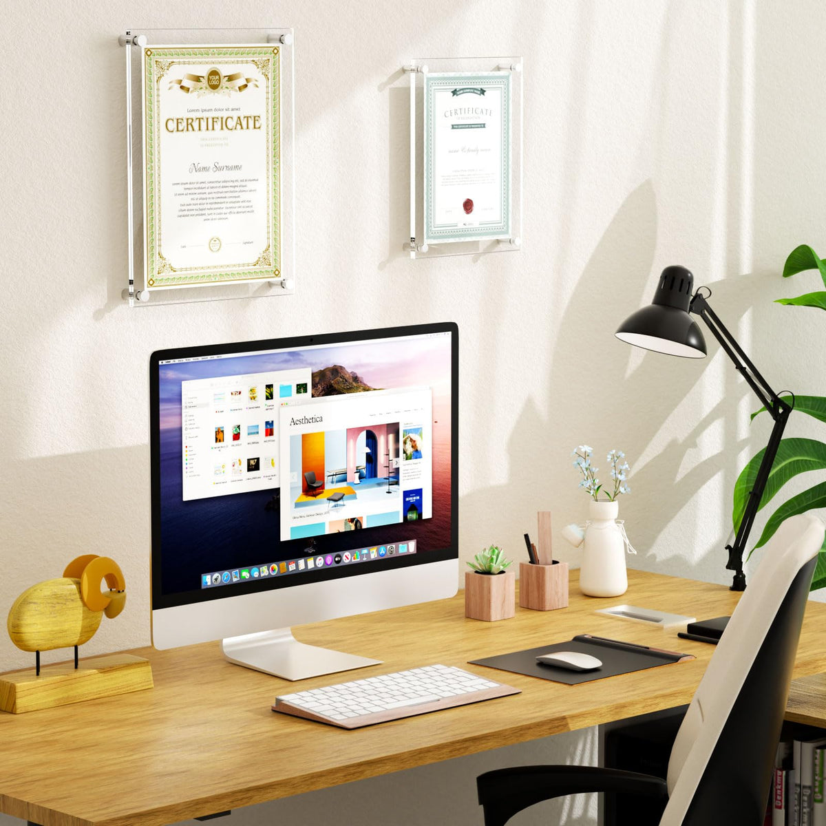 AITEE 8.5x11 acrylic frame double panel setup adds depth to displays