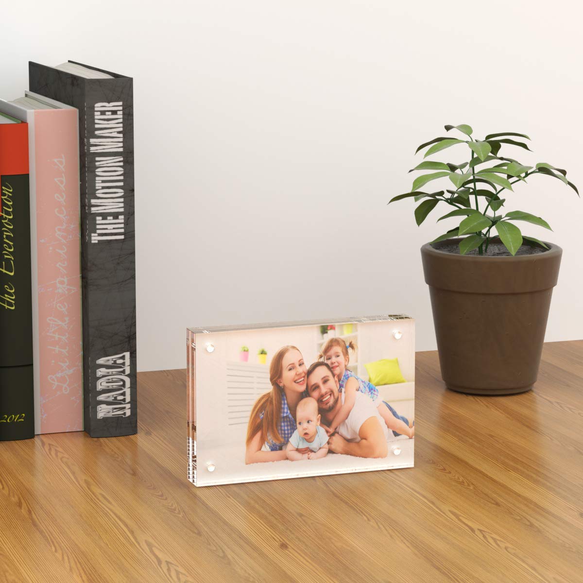 AITEE double-sided display frame flat view ideal for desk décor.