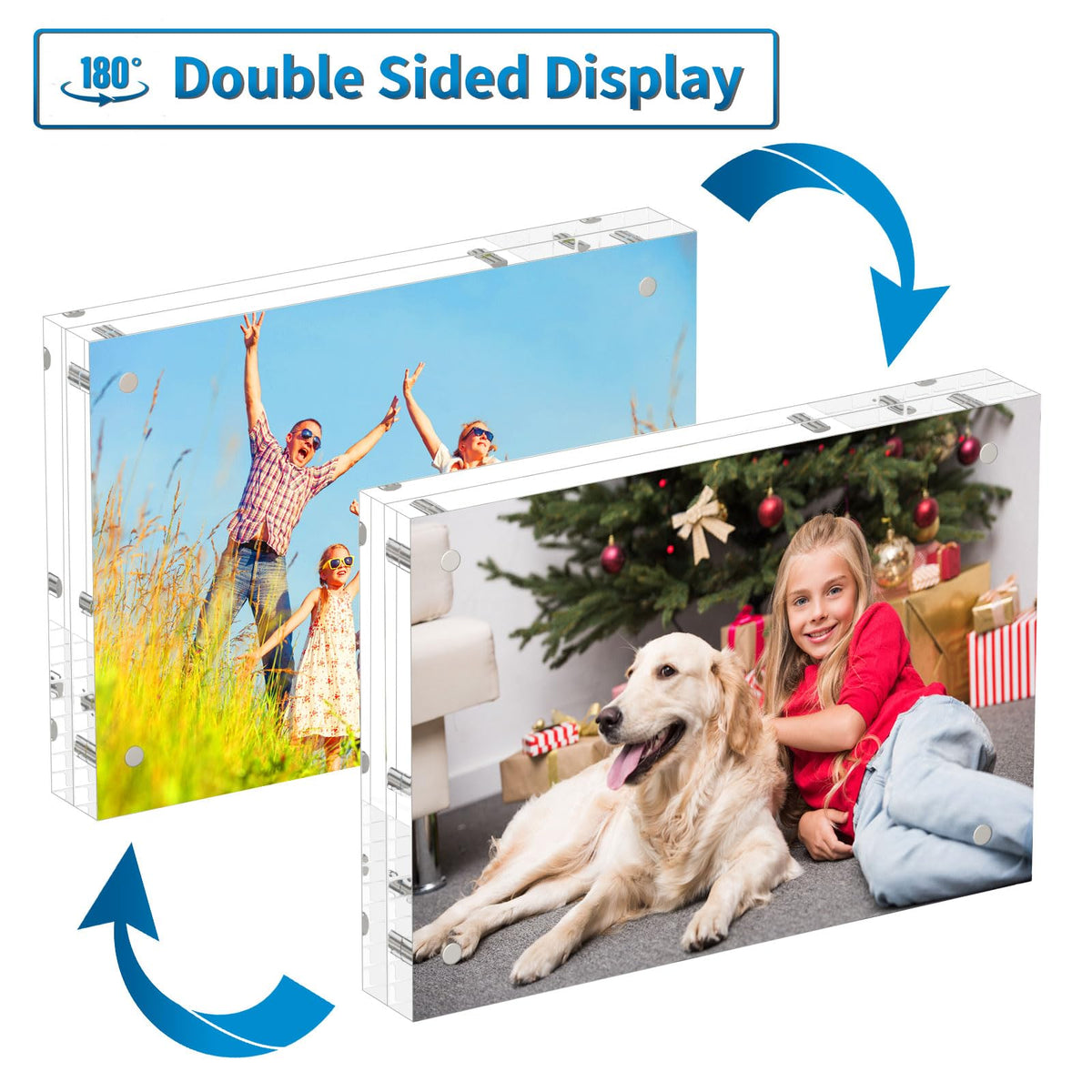 AITEE lucite magnetic frame closeup magnets securely hold pictures.