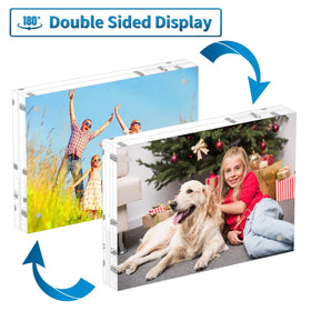 AITEE lucite magnetic frame closeup magnets securely hold pictures.