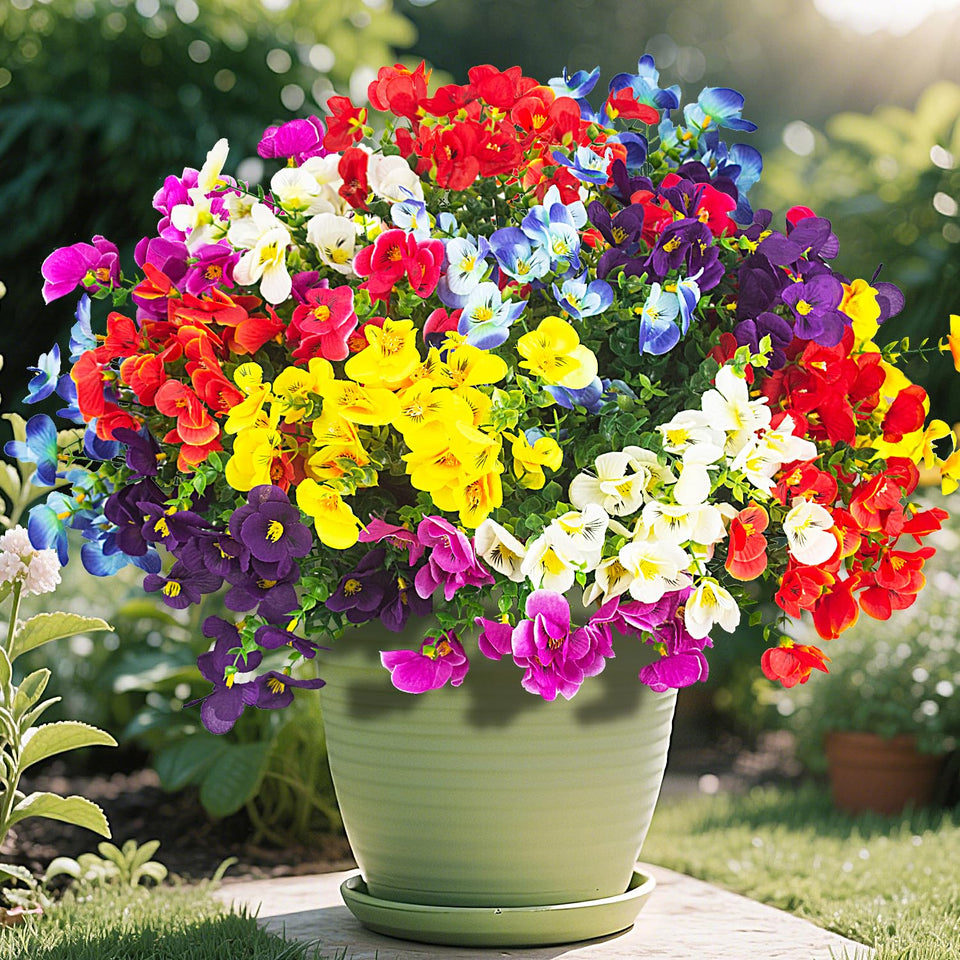 AITISOR 16-bundle artificial silk daisies for outdoor use with UV resistance.