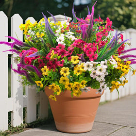 AITISOR 20-pack artificial flowers for outdoor use with UV resistance and quick decor.