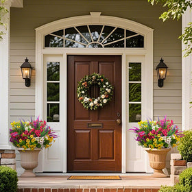 AITISOR boxwood rose-red bundle brings romantic greenery to fences.