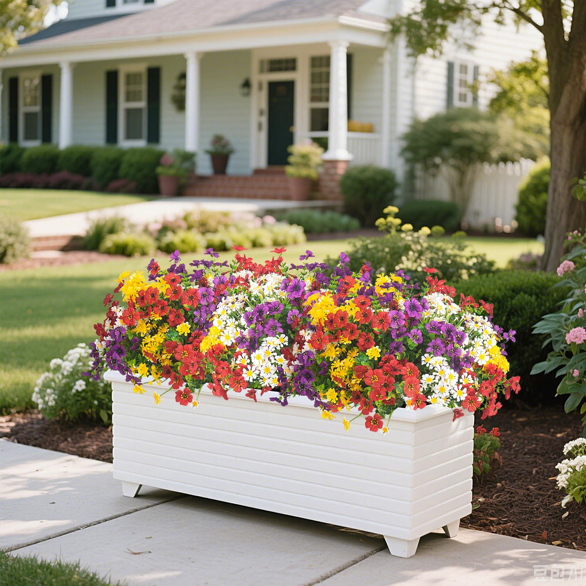 AITISOR daisies arranged in planters suit spring and summer porch decor.