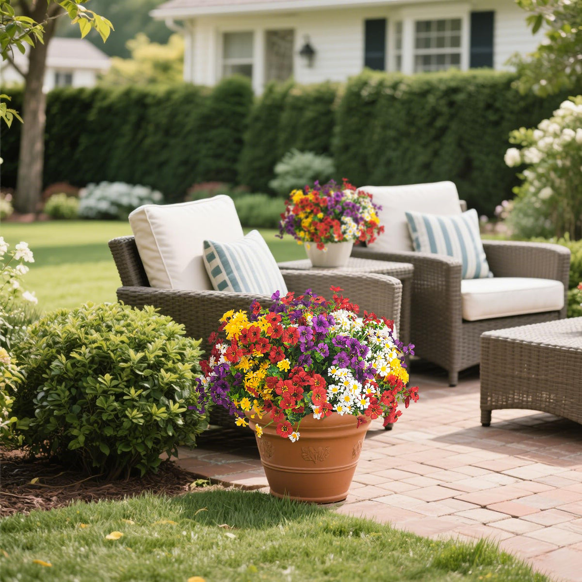 AITISOR lightweight setup-ready flowers simplify quick outdoor decoration.