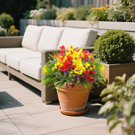 AITISOR patio planter fern stems offer year-round color without watering.