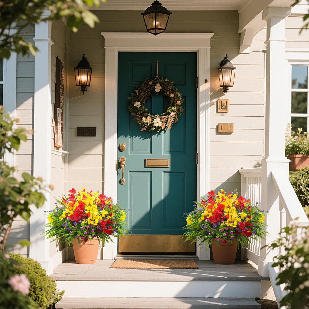AITISOR UV-resistant fern keeps color vibrant in sunny outdoor spaces.