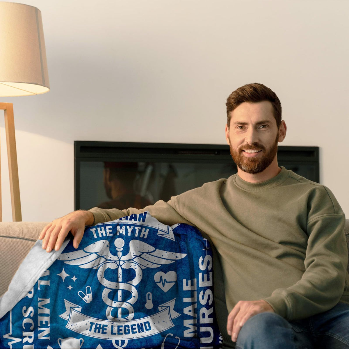 AIYUBOFUN nurse week gift blanket features inspiring design for male nurses.