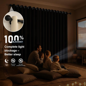 AIZESI adjustable curtain rod shown extended for versatile fit 37-98 inches.