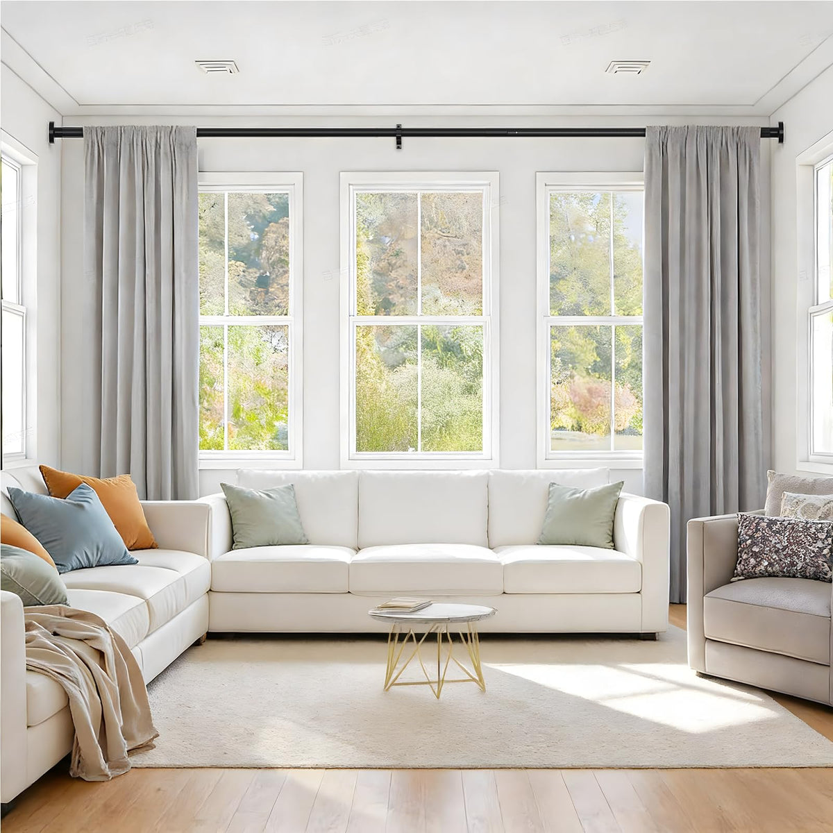 AIZESI adjustable length 41-144 inches fits many window sizes.