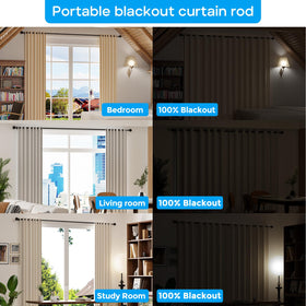 AIZESI black decorative curtain rod with modern finish for stylish windows.
