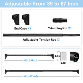 AIZESI heavy-duty closet rod with 1.26-inch diameter for sturdy clothing support.