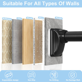 AIZESI heavy-duty tension rod supports up to 70 pounds.