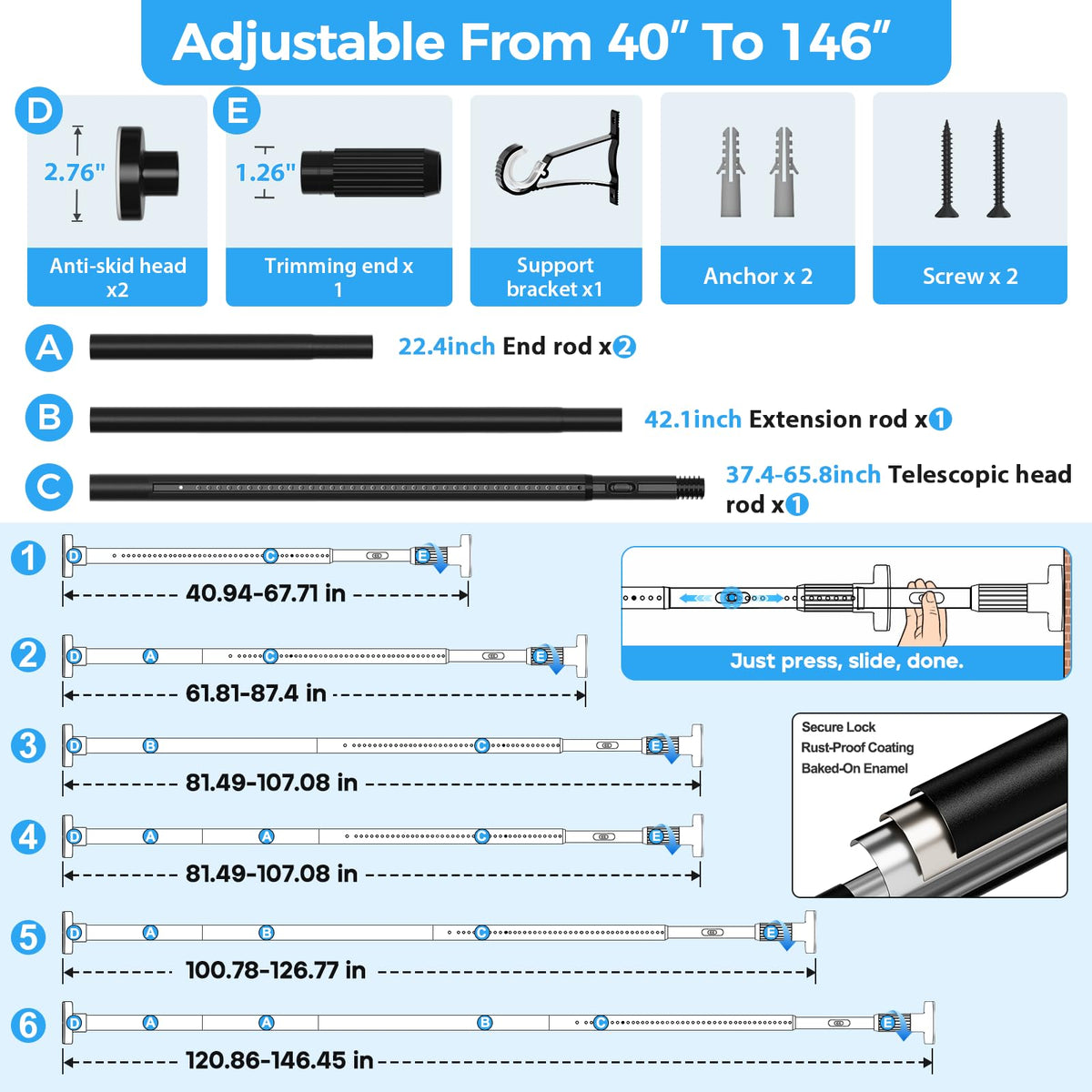 AIZESI maximum load up to 26 lbs for blackout curtains or liners.