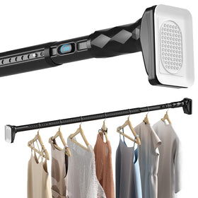 AIZESI no-drill closet rod extended from 39 to 67 inches for tool-free setup.