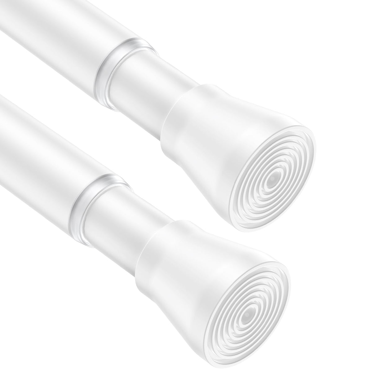 AIZESI spring tension rod extended to 28-48 inches with white finish for versatile windows