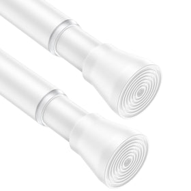 AIZESI spring tension rod extended to 28-48 inches with white finish for versatile windows