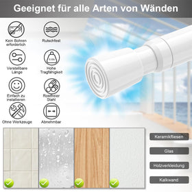 AIZESI 3-pack white curtain rods for quick no-drill setups.