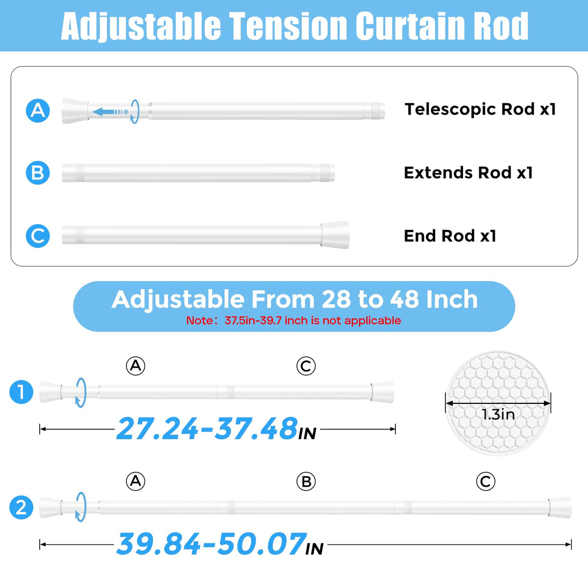 AIZESI tension rod extends 28-36 inches for compact spaces