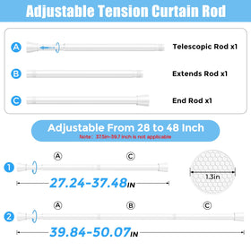 AIZESI tension rod extends 28-36 inches for compact spaces