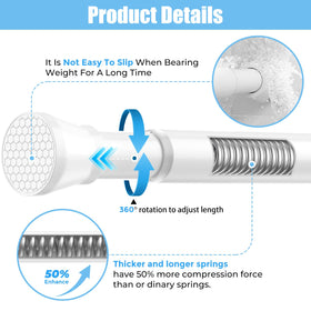 AIZESI tension rod extends 40-48 inches for wider openings