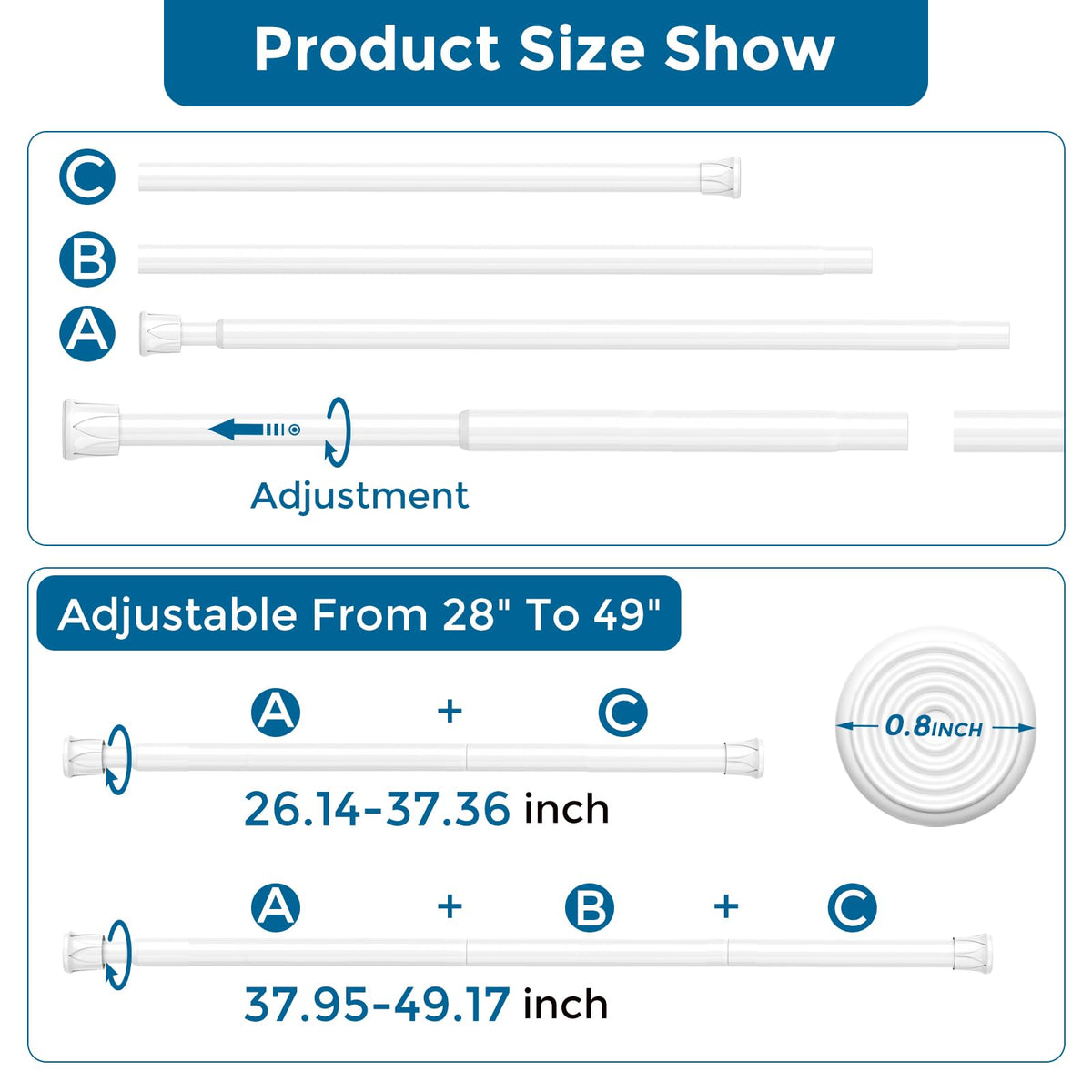 AIZESI tension rod demonstrates easy no-drill installation for wall-friendly mounting.