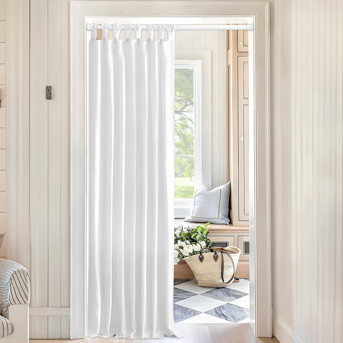 AIZESI tension rod ends with rubber pads prevent slipping and protect walls.