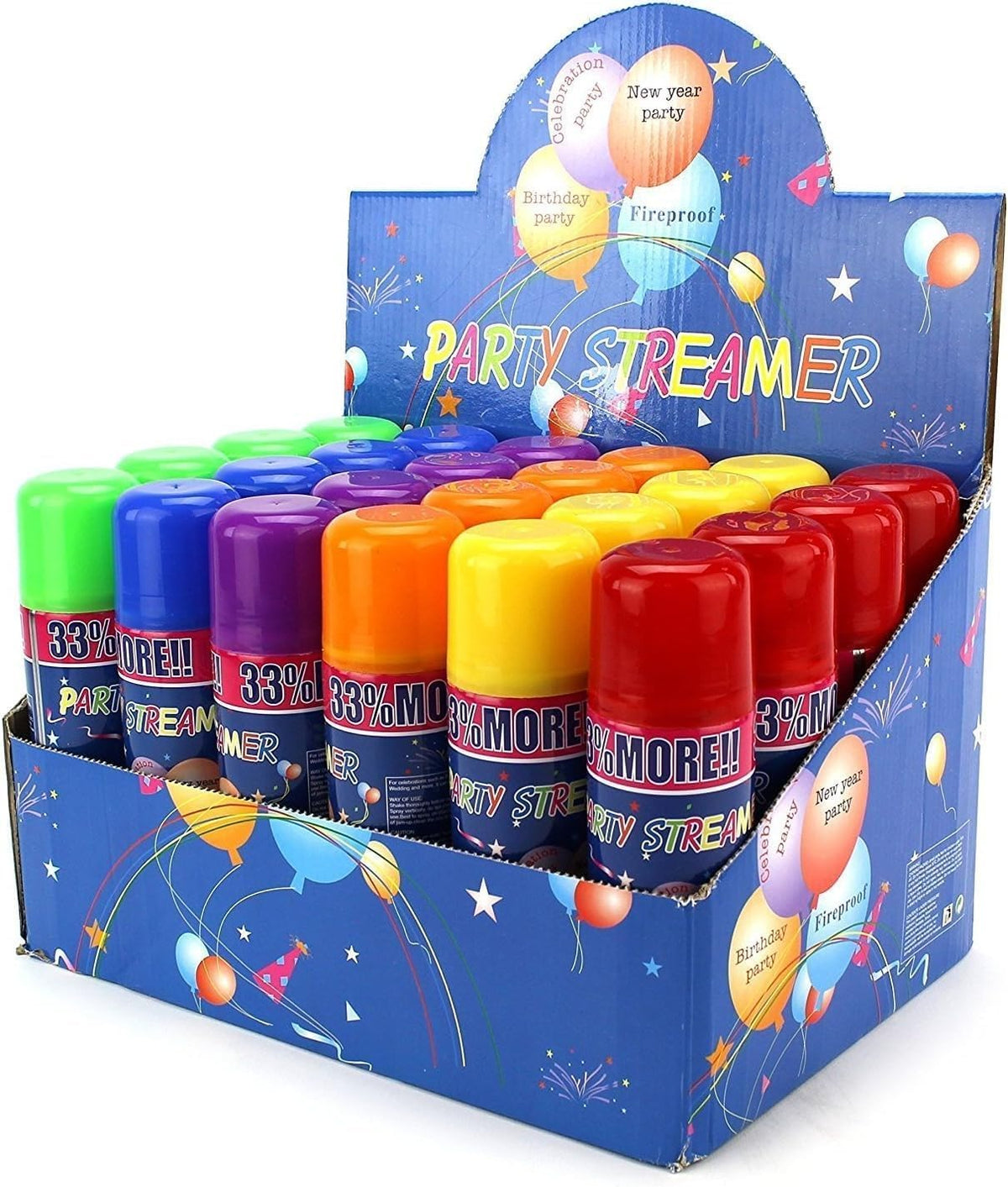 AJ Toys and Games blue party string spray can for bright accents.