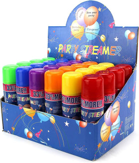 AJ Toys and Games pink party string spray can for cheerful parties.