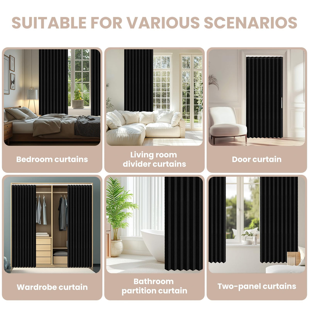 AJAZZ blackout curtain blocks light for better bedroom privacy.