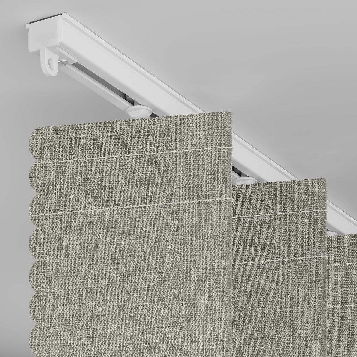 AJAZZ grey blackout panel folded compactly to save space in small rooms