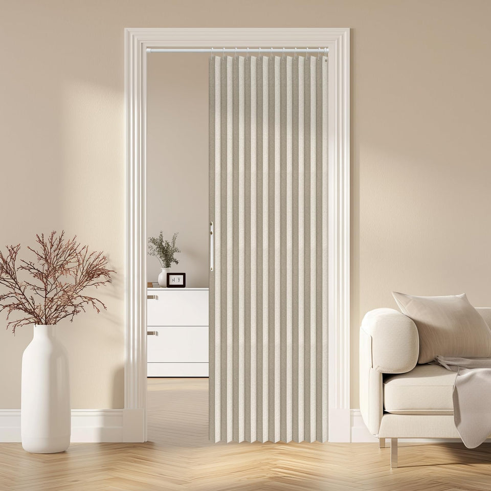 AJAZZ blackout curtain with magnetic closure blocks light for restful bedrooms.