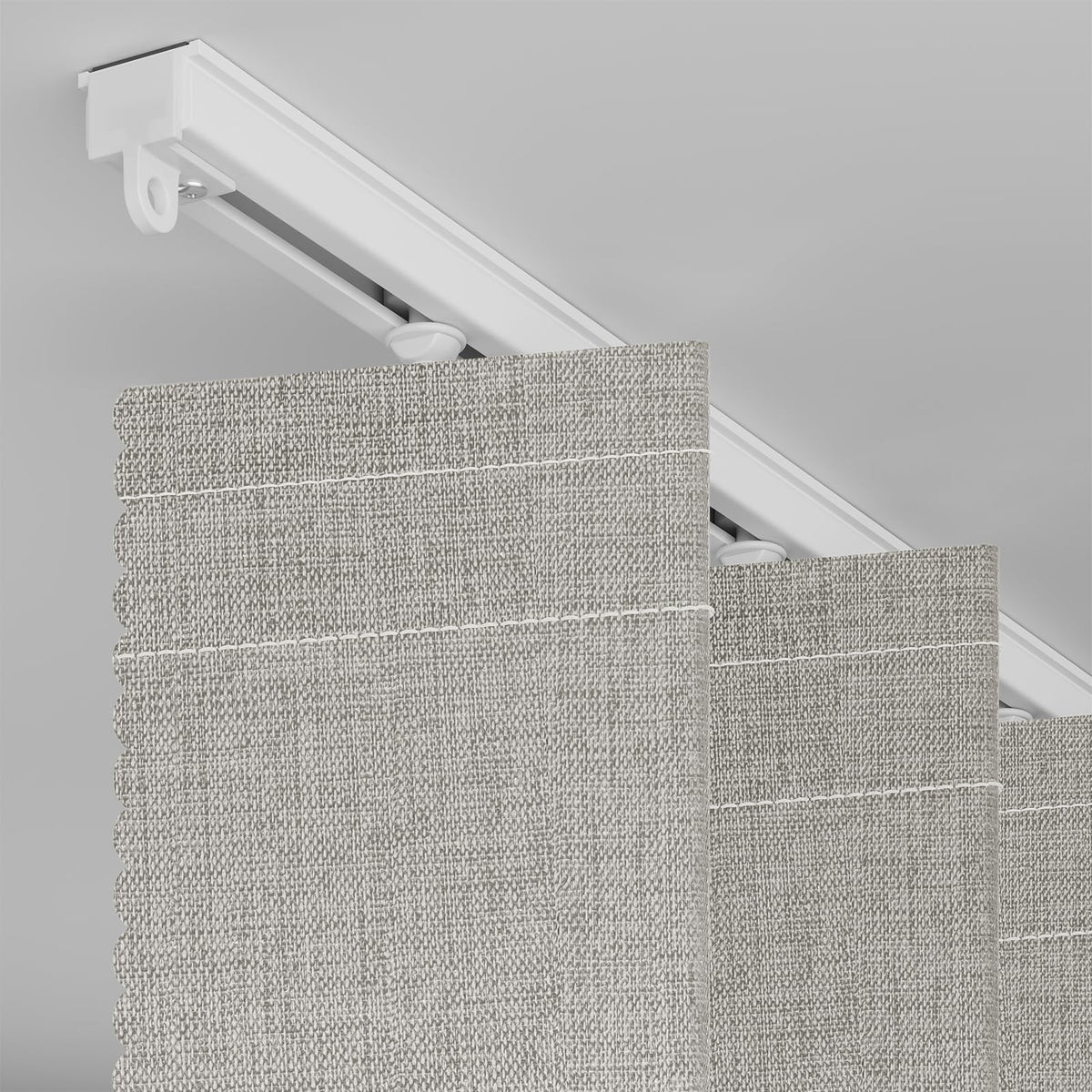AJAZZ 100% blackout fabric closeup highlights ultra-soft triple-layer texture for restful environments.