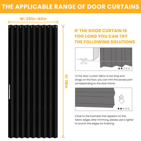 AJAZZ blackout door curtain folded to show invisible design for a cleaner look.