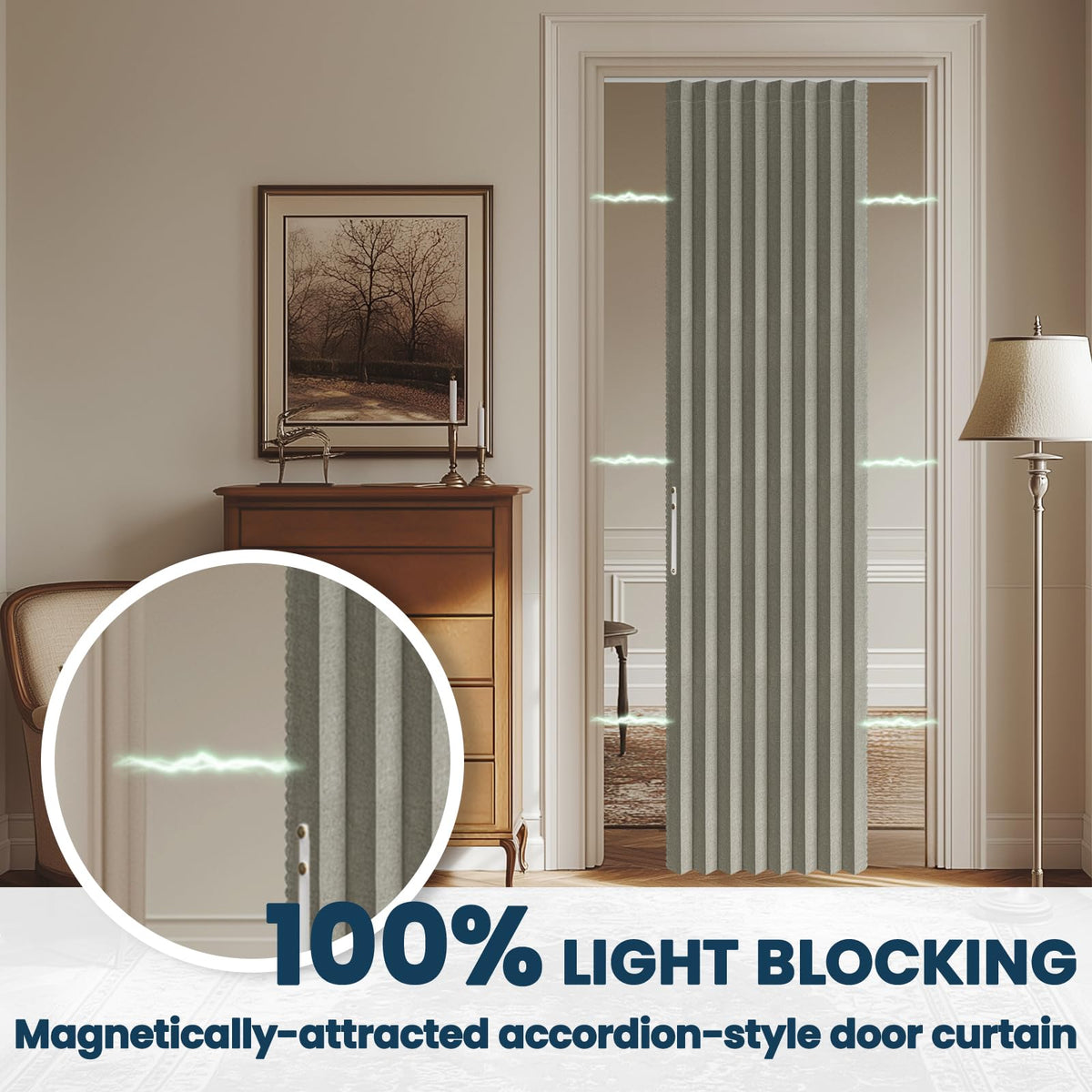 AJAZZ decorative grey curtain complements contemporary living spaces