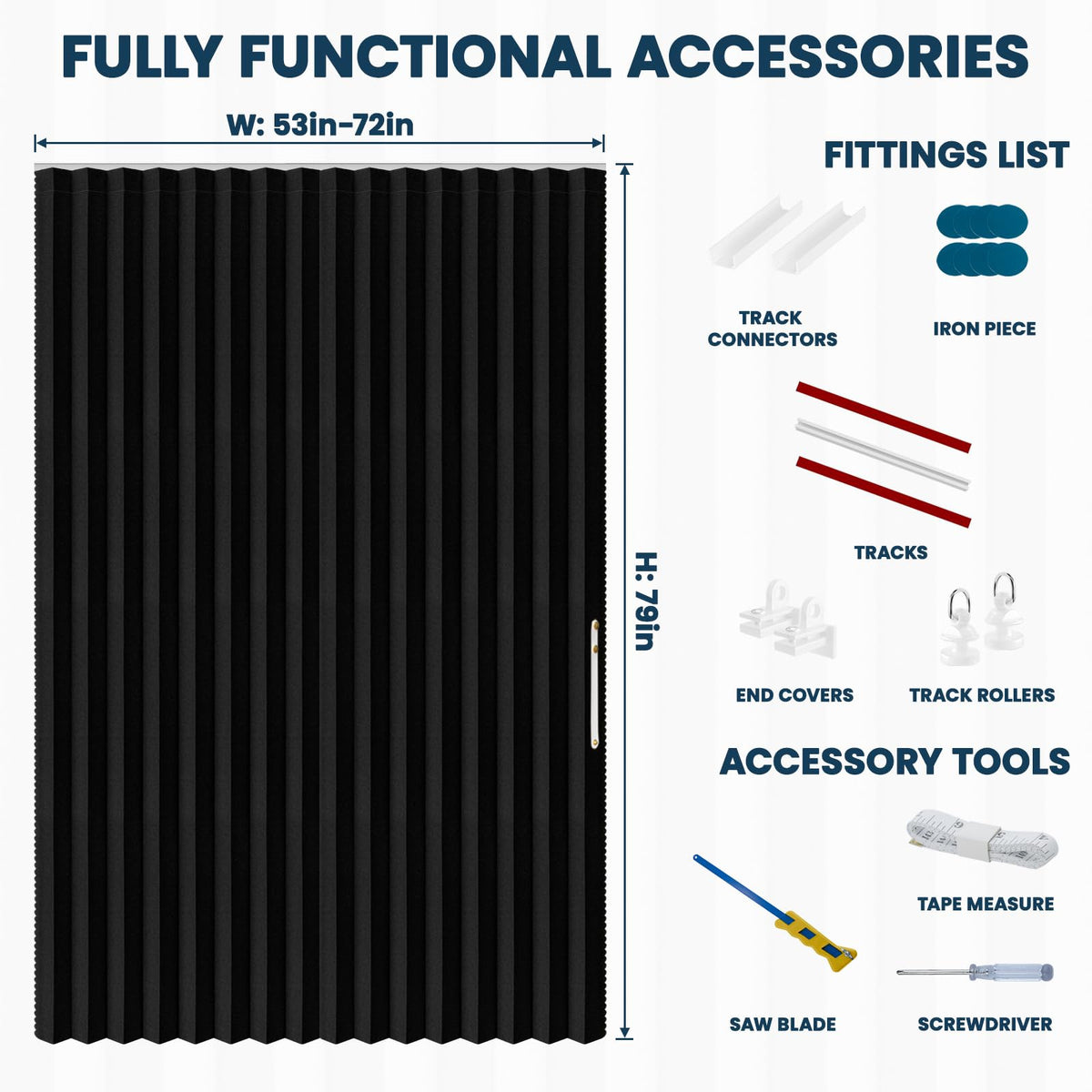 AJAZZ folded accordion pleat blends with decor while saving space.