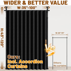 AJAZZ no-drill tension rod fits 43-120x35-100 for easy, damage-free installation.