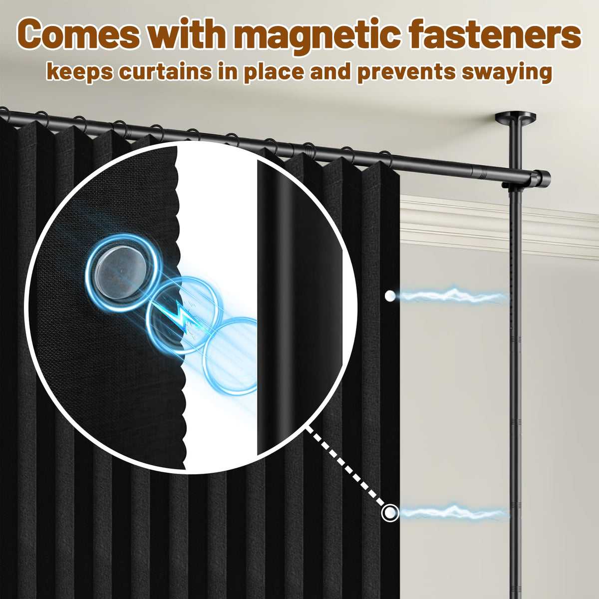 AJAZZ blackout curtain delivers privacy during day or night.