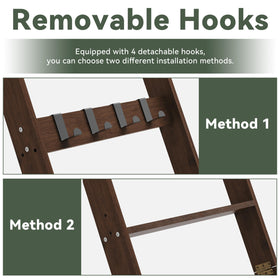 AJLS gift-ready rustic blanket ladder for new homeowners.