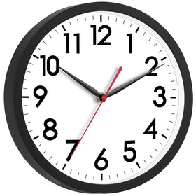 AKCISOT 12-inch wall clock front view with large numerals for easy readability.