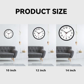 AKCISOT Atomic Black Wall Clock back view highlights simple setup and wall-mount readiness
