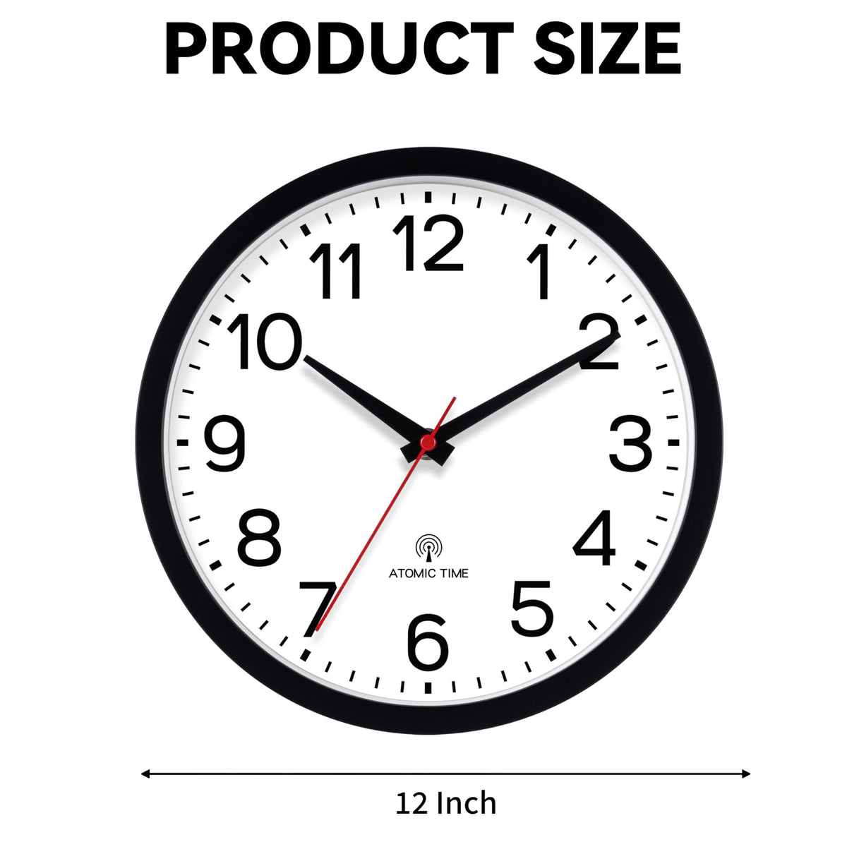 AKCISOT Atomic Black Wall Clock battery compartment shows easy battery-powered operation