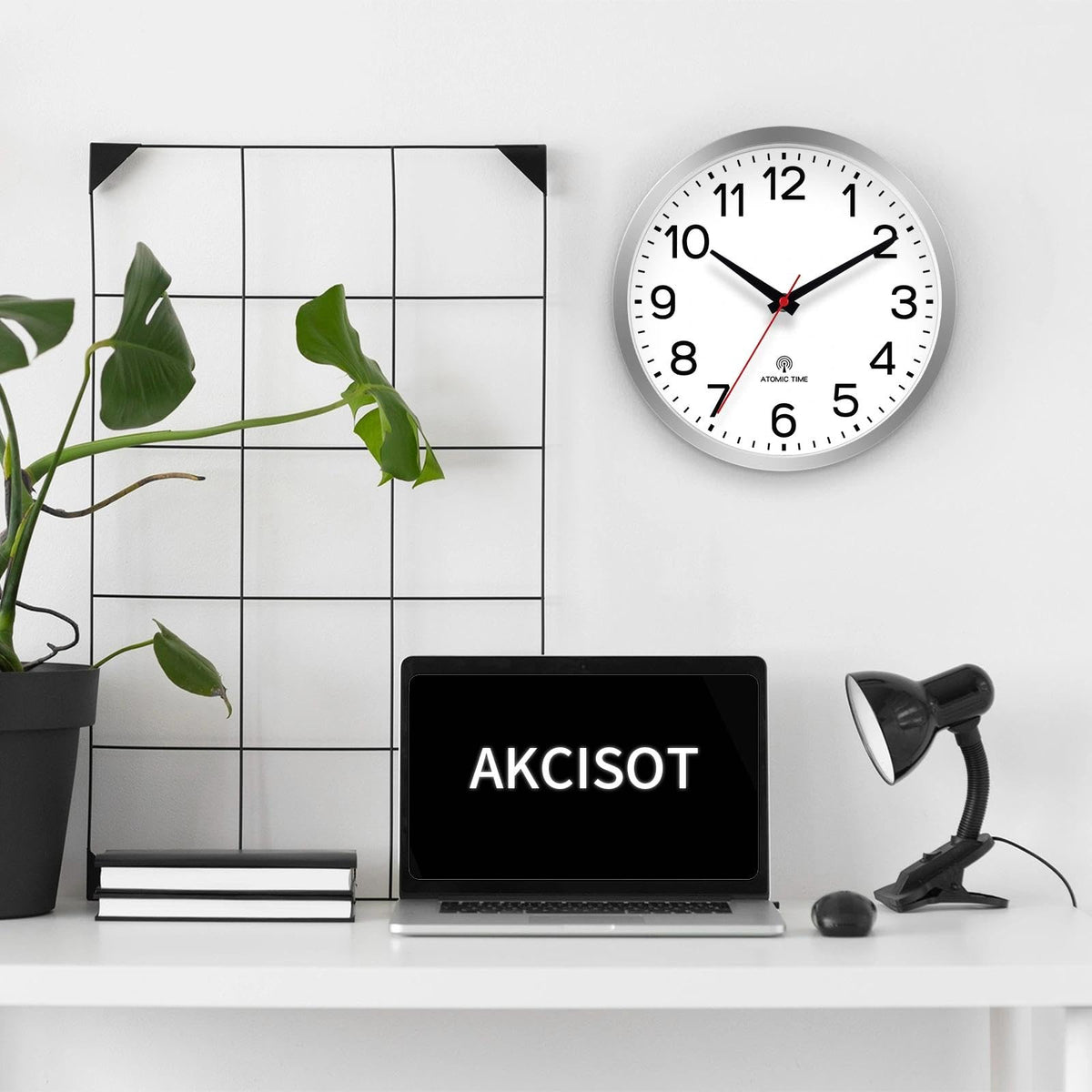 AKCISOT battery-powered clock runs on a single AA battery for flexible placement.