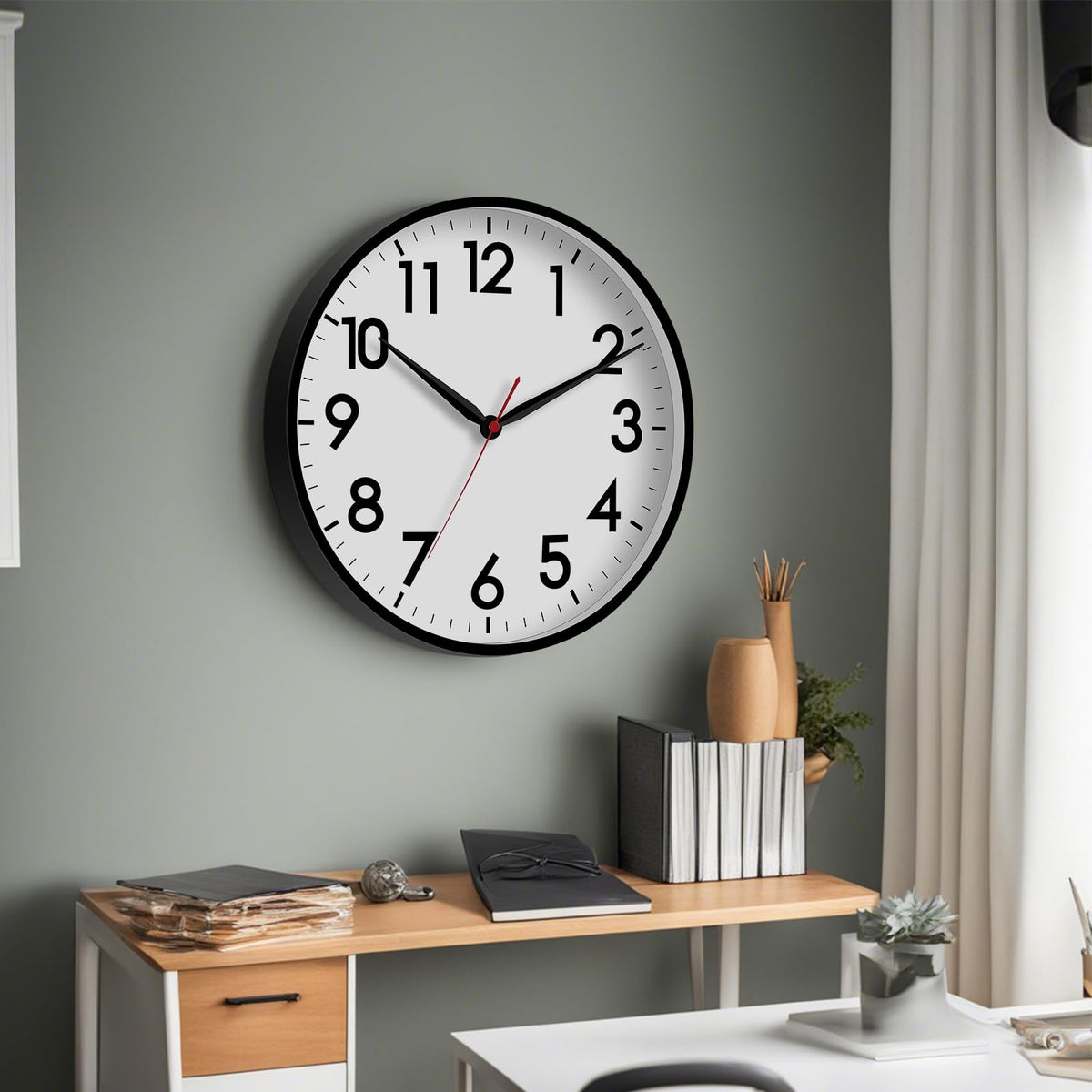 AKCISOT clock arrives with two hooks for quick hanging.