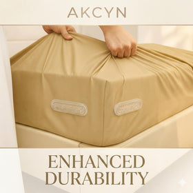 AKCYN bedlock system secures corners with fitted sheets