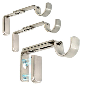 A Key Tech adjustable curtain bracket with magnetic cover conceals screws for a clean finish.